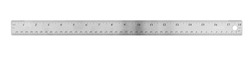 Silver Metal 16 Inch Ruler With Metric Isolated On White