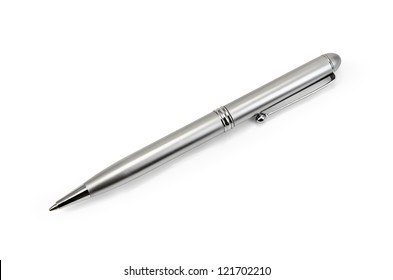 Silver Metal Pen Isolated On White Stock Photo 121702210 | Shutterstock