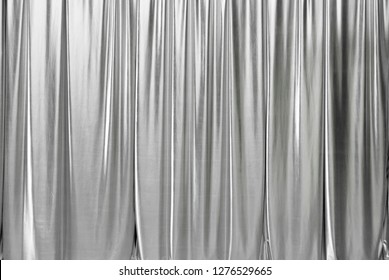 Silver Metallic Fabric Stage Curtain Background