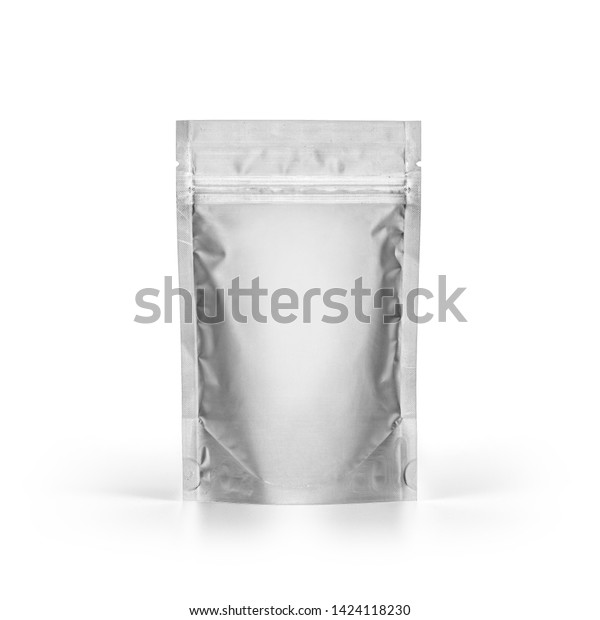Download Silver Metallic Plastic Vacuum Sealed Pouch Stock Photo Edit Now 1424118230 PSD Mockup Templates