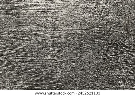 Silver metallic wall, background, texture. Uneven, grooved and embossed silvery backdrop. Grey surface with silver porous color. Abstract, lumpy and textured surface. Vintage blanch sketches. Platinum