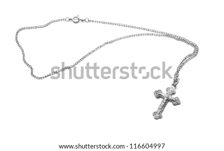 silver necklace with cross