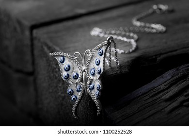 Silver Neckless Blue