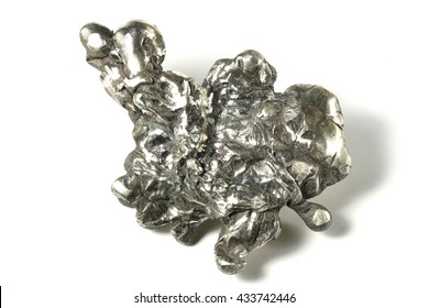 Silver Nugget Isolated On White Background