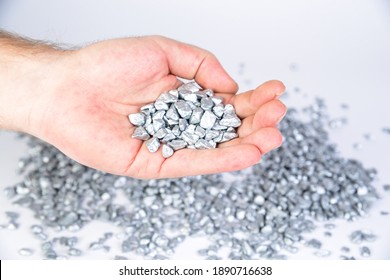 Silver Nuggets As Raw Material In Hand