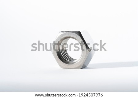 silver nut on white background