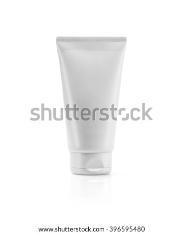 Silver pearliest tube mockup template for cosmetic cream or gel, ready to design isolated on white background