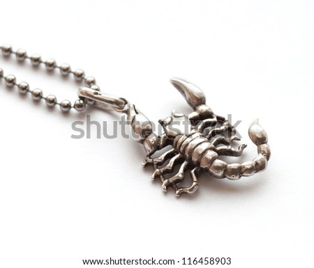 silver pendant scorpion on chain