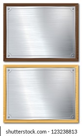 Silver Plaque On Dark Or Light Wood