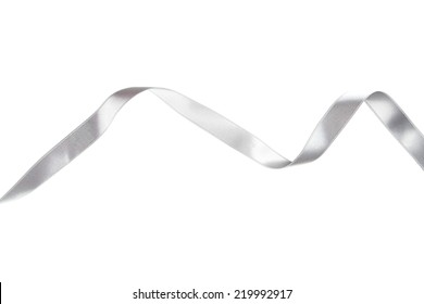 Silver Ribbon On White Background