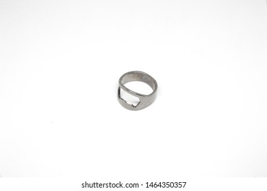 Silver Ring Bottle Opener Isolated White Background