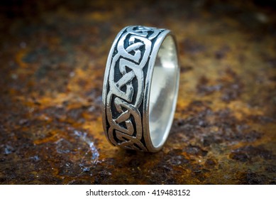 Silver Ring With Celtic Design