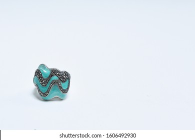 Silver Ring Decorated With Turquoise Stone