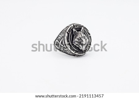 Silver ring with fox head