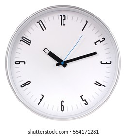 Silver Round Wall Clock