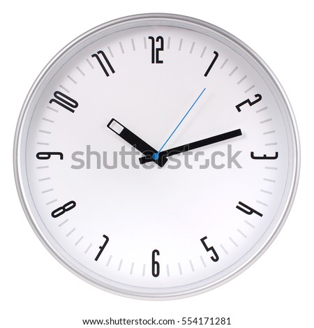 Silver round wall clock