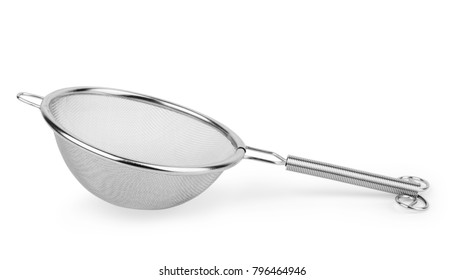 Silver sieve isolated on white
