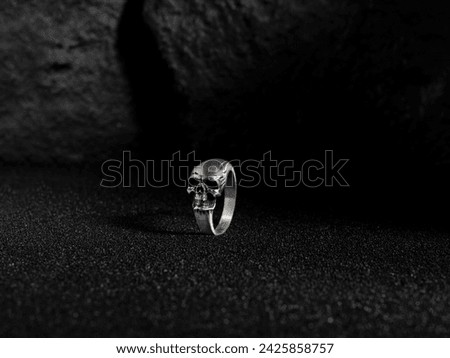 Silver Skull Ring, Hand Crafted, Biker Skull Ring