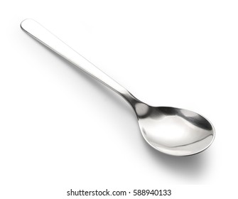 Silver Spoon Isolated On White Background