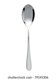 Silver spoon on white background - Shutterstock ID 79195306