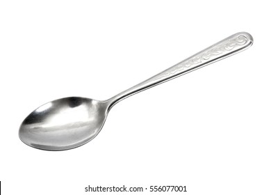 Silver Spoon.Stainless Spoon Isolated