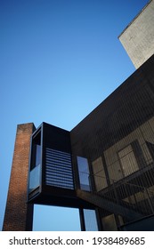 Silver Spring, Maryland - USA - June 09, 2020: Detail Of A Modern Structure On East-West Highway Downtown Silver Spring. 