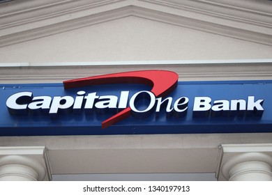 Silver Springs, MD/USA March 7, 2019: Capital One Bank Open In1988, Employs Over 50,000 People In US And Abroad With $21.4 Billion Revenue Reported In 2012.