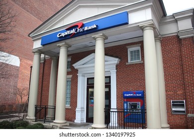 Silver Springs, MD/USA March 7, 2019: Capital One Bank Open In1988, Employs Over 50,000 People In US And Abroad With $21.4 Billion Revenue Reported In 2012.