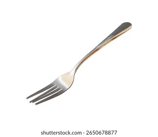 silver stainless fork element isolated