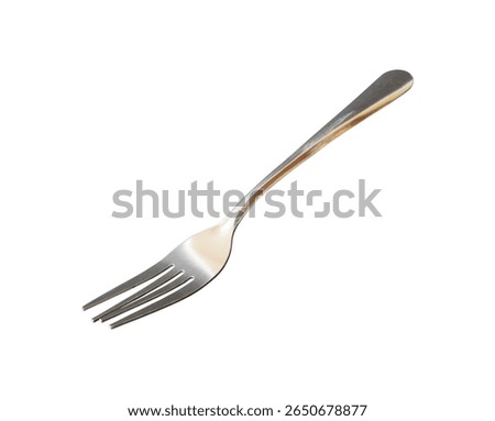 silver stainless fork element isolated
