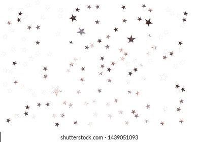 Silver Stars On Isolated White Background. Perfect Star Overlay.