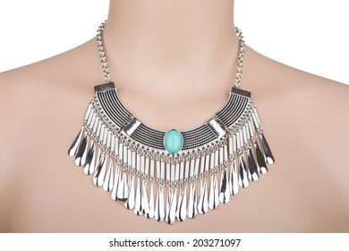 Silver Statement Necklace On A Mannequin