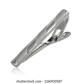 Silver Tie Clip Isolated On White Background