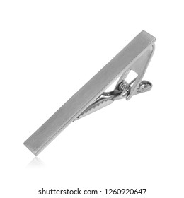 Silver Tie Clip Isolated On White Background