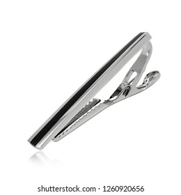 Silver Tie Clip Isolated On White Background