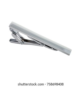 Silver Tie Clip Isolated On White Background