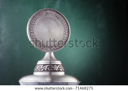 Silver trophy isolated on the background.