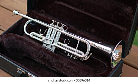 Silver Trumpet In Case.