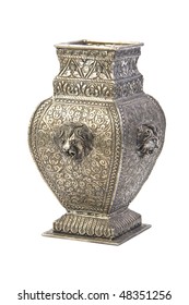 Silver vase. Isolated