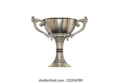 Silver Vintage Trophy On White Background