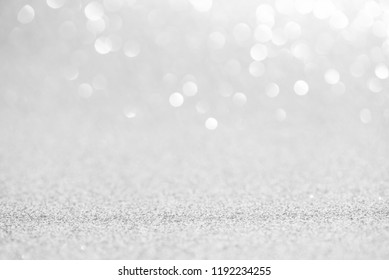 Silver And White Glitter Texture Christmas Abstract Background