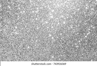 silver and white glitter texture christmas abstract background - Shutterstock ID 743926369