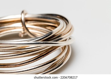 Silver Wire For Jewelry Making Isolated On White Background 