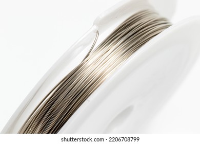 Silver Wire For Jewelry Making Isolated On White Background 