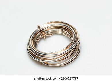 Silver Wire For Jewelry Making Isolated On White Background 