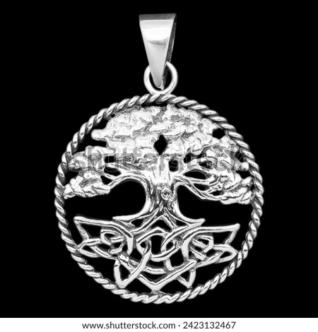 Silver Yggdrasil, tree of life, world tree pendant. 925 silver. Viking style. The Nordic tradition of Asatru. Accessories for rockers, metalheads, punks, goths.