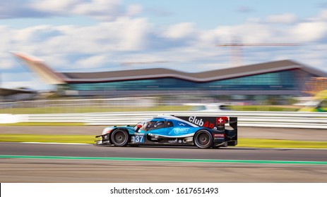 Silverstone Circuit, England, 31 Aug 2019.  Cool Racing LMP2 at Club with the Silverstone Wing in the background. ELMS 4 Hours of Silverstone 2019