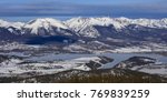 Silverthorne and Frisco in Summit County from Keystone Ski resort and the Colorado Rocky Mountains during winter