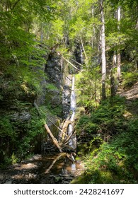 Silverthread Falls at Delaware Water Gap National Recreation Area, Pennsylvania along the Dingmans Creek Trail.