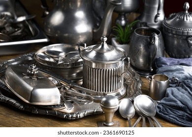 Silverware on an old background.